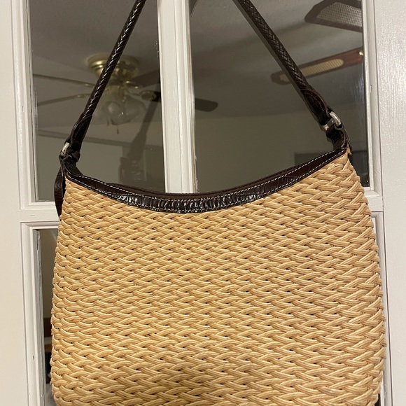 Brighton Straw and Leather Shoulder Bag - Picture 2 of 5